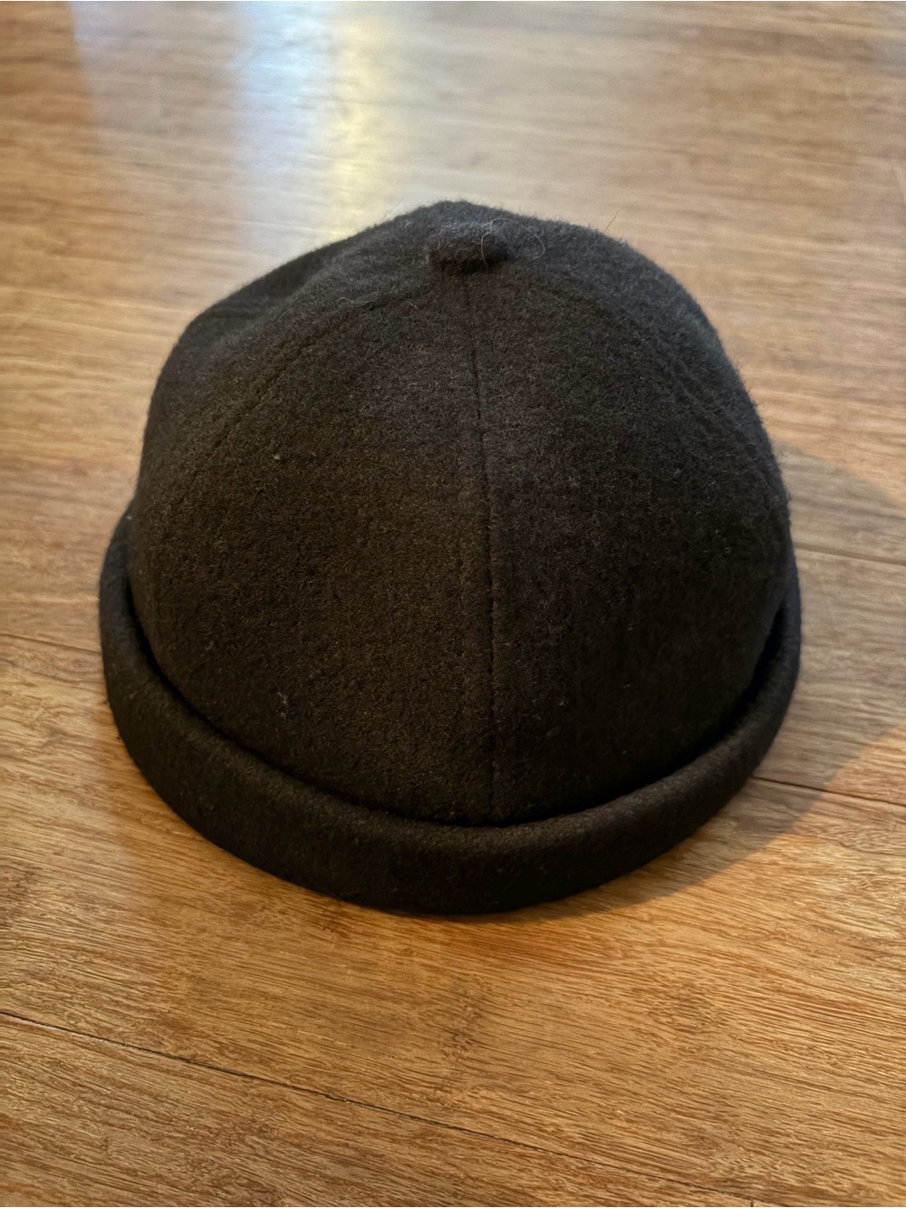 Crown Cap Melton Wool Beanie, Chatcoal, Sz S/M